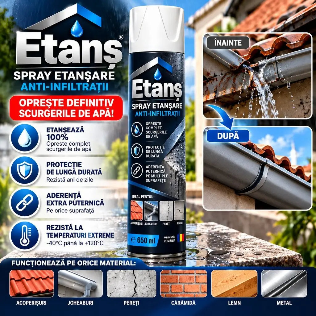 ETANȘ® - Spray Etanșare Scurgeri 650 ML