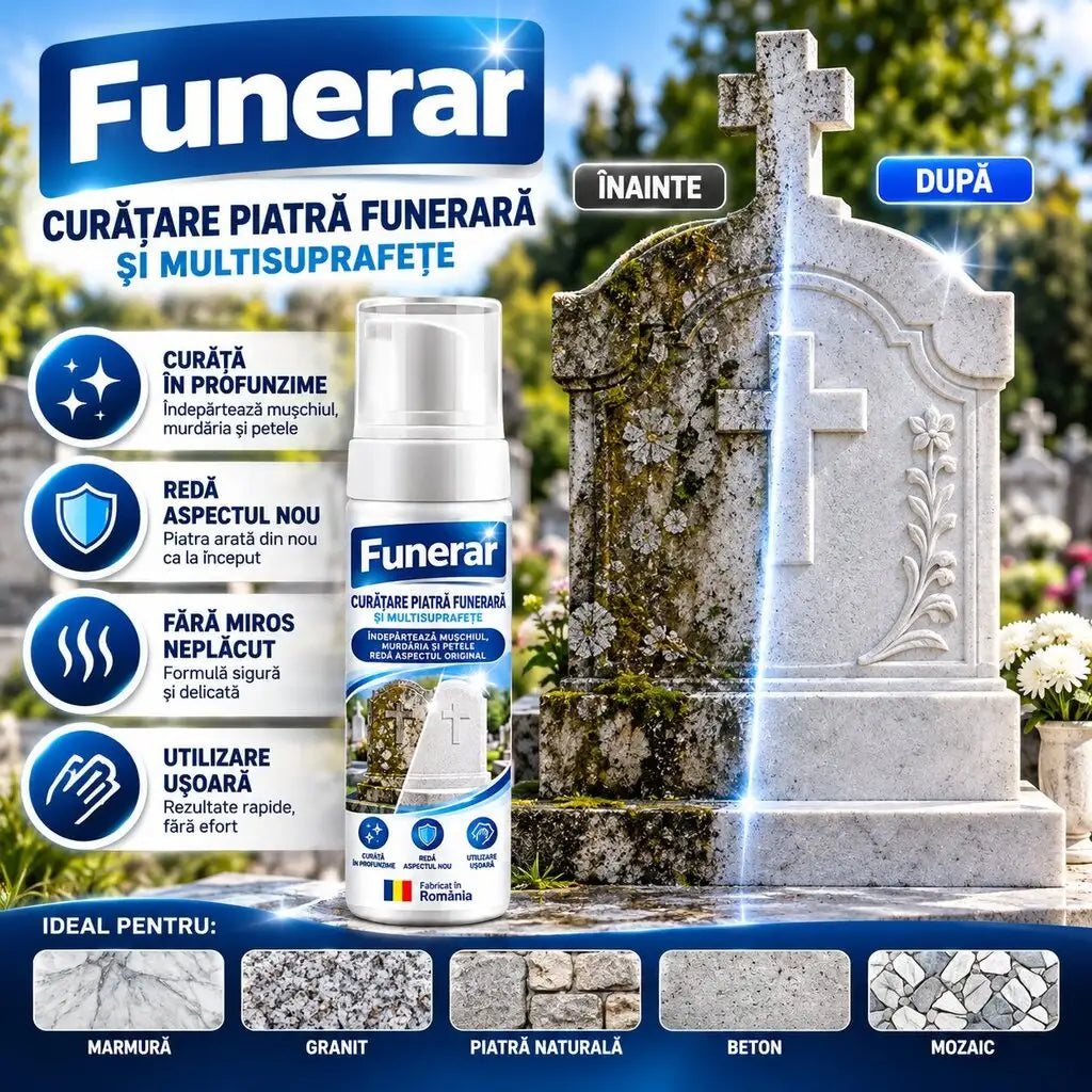 FUNERAR® - Spumă Curățare Piatra Funerară